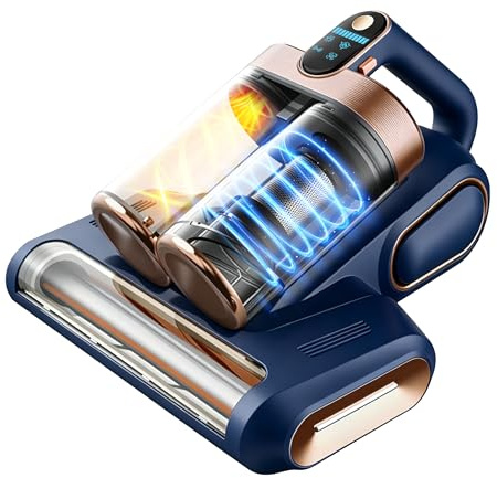 Elecbee Aspirateur anti-acariens sans fil pour matelas, avec lumière UV, affichage LED, technologie ultrasonique, aspirateur à main pour matelas, canapé, moquette