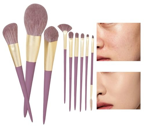 Cepillos de maquillaje - 9 piezas herramienta de belleza facial y