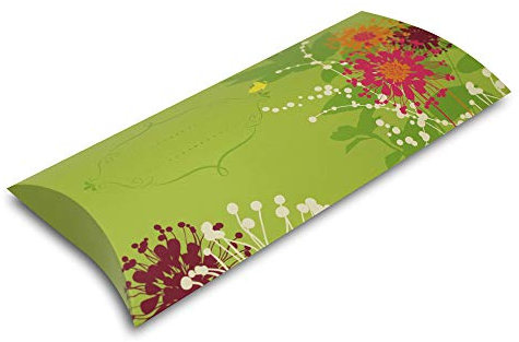 10er Pack Kissenverpackung Geschenkbox Geschenkschachtel grün, ca. 21,5 x 11,5 x 3 cm, Geschenkverpackung, Kissenschachtel