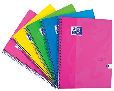 Oxford A4 Notebook | Touch, Wirebound, Assorted colours Pack of 5