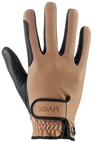 uvex tensa II - widerstandsfähiger Reithandschuh für Damen und Herren - exzellenter Grip & strapazierfähig - touchscreenfähig - Caramel-Black - 7