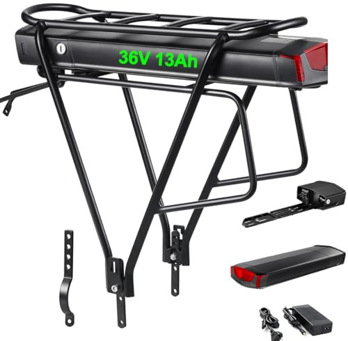 Batteria per bici elettrica 36V 13Ah con portapacchi - Batteria per kit ruota di conversione Ebike 250W 500W 350W