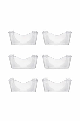 Deflecto 6-Pack, A4 Wall Mounted Magazine File Holder - Perfect for Folders, Files, Mails & Brochure - Crystal Acrylic Document Organiser - Letter Racks for Home & Office with Sleek Landscape Design