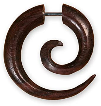 Fly Style Piercing Ohr Expander aus Horn, Holz oder Knochen - Dehnstab Dehnschnecke Dehnspirale Dehnungsschnecke Dehnsichel, Materialwahl:Narraholz