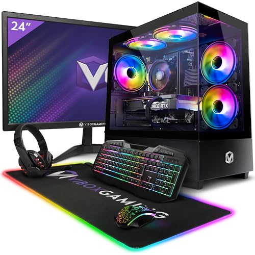 VIBOX V-182 PC Gamer Complet • 23 Écran • AMD Ryzen 5 5500 4,2 GHz • Nvidia GTX 1650 4 Go • 16 Go RAM • 1 to SSD • Windows 11 • WiFi