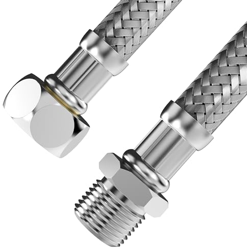 VARIOSAN Flexschlauch 17482, 3/8 AG x 3/8 ÜWM, 300 mm, Edelstahlmantel, DVGW zertifiziert, Trinkwasser, flexibler Panzerschlauch
