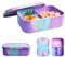 Fiambrera con compartimentos, fiambrera de silicona para niños y adultos, resistente a la rotura y a prueba de fugas, Batik Bento Box 1200 ml, fiambrera para el colegio, caja de desayuno, apta para