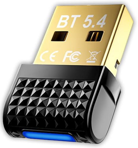 Adattatore Bluetooth 5.4 USB per PC, chiavetta USB Bluetooth 5.4 Dongle EDR per Laptop Desktop Computer, supporta Windows 11/10/8.1/7 (BT5.4-2)