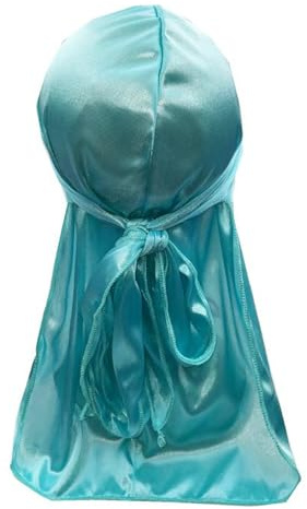 Ddujbtp Turban à longue queue pour homme - Respirant - Durag pour dreadlocks - Pour post-natation et entraînement quotidien, bleu lac, Taille unique