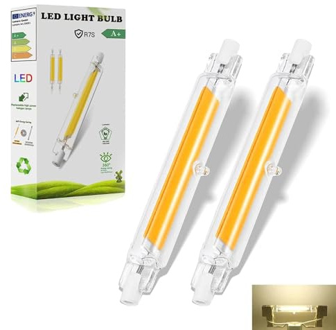 Dvnoua Ampoules R7S LED 118mm Dimmable, LED R7S 20W Équivalent à Lampe Halogène 200W, R7s Led Blanc Naturel 4000K 2000LM, Éclairage à Faisceau 360°, Sans Scintillement, lot de 2
