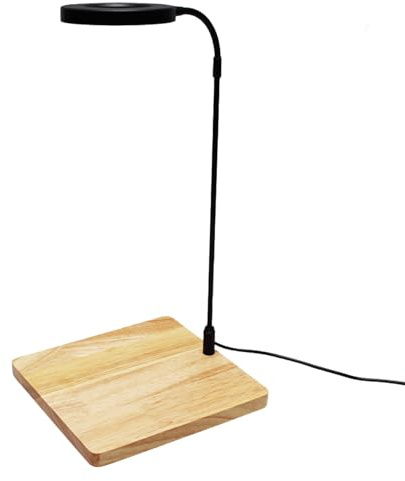 Luce Di Coltivazione Per Piante Da Interno - Con Base In Legno Lampada LED Per Acquario A Completo,Luce Per Acquari, Terrari E Coltivazione,Per Casa, Studio, Ufficio, Scrivania Ed Esposizione