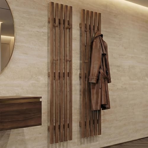 MCA Garderobenpaneel HWC-P56 8 Haken Massiv-Holz 120x21cm