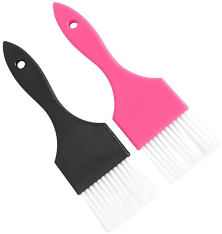 Healeved Set 2 Pezzi Spazzole per Tintura Chioma in Plastica Nera Manico Comodo, Facili da Usare per Uso Domestico e Saloni Professionali Stili multipli