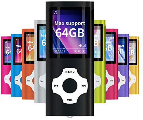 Mymahdi - Digital, Compacto y portátil Reproductor MP3/MP4 (MAX Support 64G) con Photo Viewer, E-Book Reader y Radio FM Grabadora de Voz y Vídeo en Negro