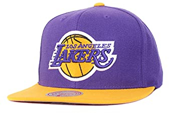 Mitchell & Ness NBA Wool 2 Tone Snapback Cap 6HSSMM19201 LA Lakers Lila Gelb, Size:OneSize