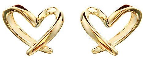 Minimalist Gold Heart Sterling Silver Earrings for Women Girls Charm Love Hearted Stud Tiny Small Cartilage Tragus Post Hypoallergenic Pierced Ear Jewelry Birthday Valentine's Day Gifts