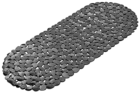 Navaris Tapis de Bain Antidérapant - Tapis de Baignoire 99 x 39 cm cm en PVC - 162 Ventouses - Sécurité Bébé Enfant Adulte - Design Noir