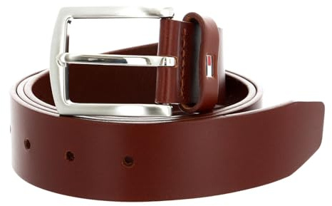 Tommy Hilfiger Herren Gürtel New Denton 3,5 cm Belt Ledergürtel, Braun (Dark Tan), 105 cm