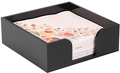 SUMTree Quadrat Serviettenhalter Acryl Handtuchhalter Gast Handtücher Papierservietten Esstisch Küche Handtuchhalter Bad Eitelkeit Dekorative Toilette Tissue-Papier Handtuch(Schwarz)