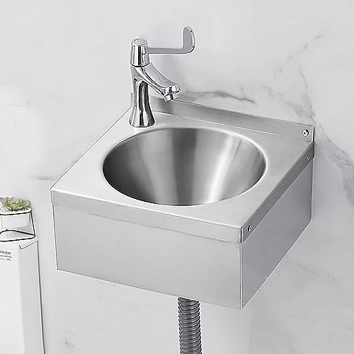 Lavello da Cucina Lavello a Parete Piccolo Lavamani in Acciaio Inossidabile 304 Installazione Facile Lavello per Camper, Lavello Multiuso, per Locali Tecnici Cucine Bar (B-30x27x13.5cm)
