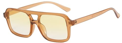 LHSDMOAT Occhiali da sole pilota quadrati retrò anni '70 per donna Uomo Occhiali da sole vintage rettangolari con lenti colorate