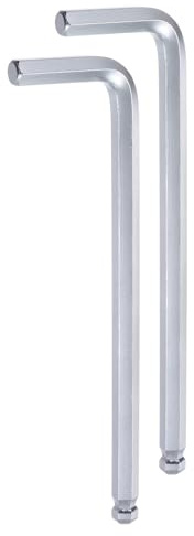 QUARKZMAN 2 Piezas de Llave Hexagonal de Bola de 8 mm, Llave Hexagonal en Forma de L de Brazo Largo Métrica de Acero Cromado Vanadio para Herramienta de Reparación Doméstica, Tono Plateado