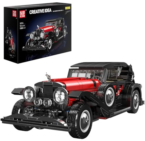 Mould King Classic Car Building Sets, 10114 Vintage Vehicle Model Build and Display, Collectible Retro Antique Vehicle Toys, Car Kits for Adults Aged 14+(1380 Pieces)