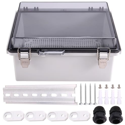 Cpolebev WLAN-Gehäuse für Den Außenbereich, Wetterfest, Verschließbar, WLAN-Box für Den Außenbereich, Wasserdicht, Switch-Router-Gehäuse, 22,1 X 17,1 X 11,9 cm