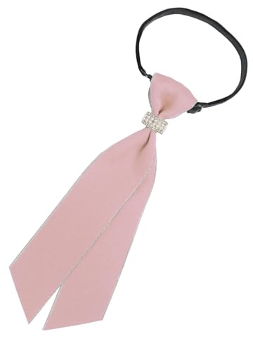 LHXzizizi Pre-tied Bow Ties for Women Adjustable Womens Tie with Artificial Rhinestone for School Party Business Prom Banquet (Pink)