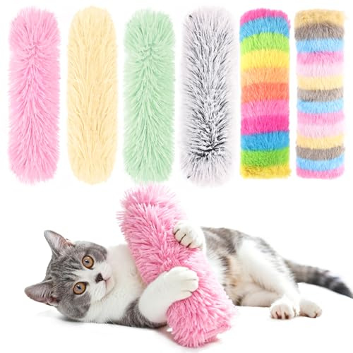 MehelloFeather Cat Toys Pillows 6Pcs Catnip Kicker Toys for Cats Promotes Kitty Exercise