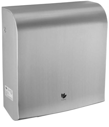 Dryflow EcoWave Hand Dryer Brushed Satin Stainless Steel Commercial Thin Blade Style Technology