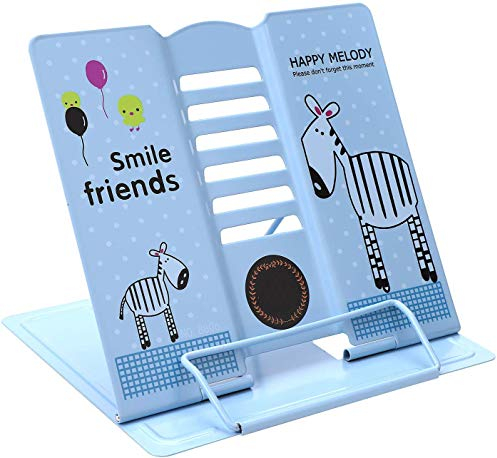 Leseständer Ergonomische Buchstütze Verstellbarer Kochbuchständer Metall Buchständer für Bücher Tablets Buchhalter mit 6 Neigungsstufen Blau Buchaufsteller für Kinder Erwachsene