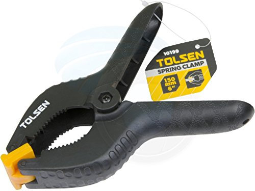 Tolsen - Morsetti a molla in plastica resistente, clip a presa rapida, nero