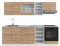 Vicco Küchenzeile R-Line, Küchenblock, Sonoma/Weiß, 240 cm ohne Arbeitsplatte