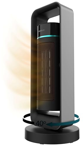 Cecotec Scaldabagno Ceramico ReadyWarm 2000 Max Ceramic Rotate Design. 2000 W, Tecnologia Ceramica, Oscillazione 40º, 3 Modalità di Funzionamento, Termostato Regolabile, Sistema di Sicurezza