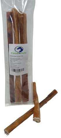 Food4Pets Nerfs de bœuf longs 3 × 30 cm – Friandises pour chien 150 g, pour les soins dentaires et les activités de mastication, collation à mâcher populaire pour les chiens