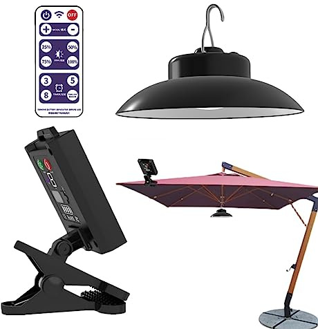 Solar Parasol Lights Outdoor Waterproof, Solar Parasol Lights with Remote, Solar Powered Clip-On LED Umbrella Pole Light, Umbrella Light for Beach Tent Camping Garden