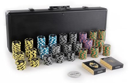 High Roller Tournament Poker Chipset - 14g 500 Stück nummerierte Pokerchips - Mittlere Stückelungen