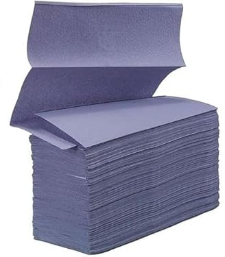 KURTT 5.000 Blatt Papierhandtücher Blau, Premium Falthandtuch Natur 1-lagig 25 x 23 cm ZZ-Falz