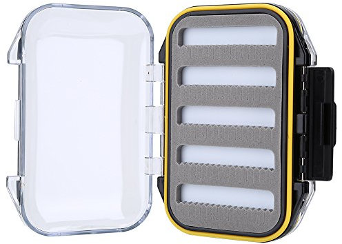 Fliegenköder-Box, Fliegenfischen-Fliegen-Set, Leicht, Tragbar, Doppelseitig, Fliegenfischen, Köderbox, Schaumstoff Gepolstert, Köderhalter, Etui, Zubehör (Schwarzer Zickzack-Typ