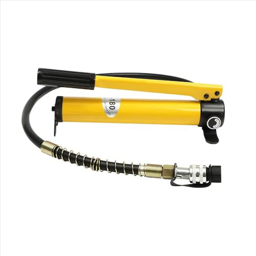 Pompe Hydraulique Manuelle,Pompe Hydraulique Manuelle,Raccord pour Tuyau De Pompe à Main,Haute Pression 2.0cc,Tuyau De 1 m,Capacité De Stockage d'Huile 300cc,Haute Pression 60 Kg/c㎡10t/20t