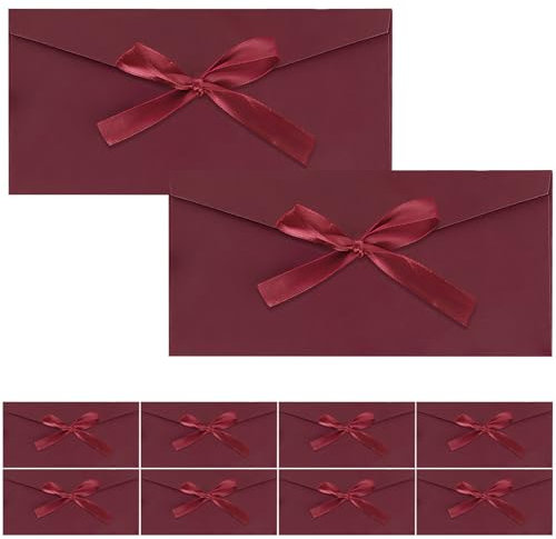 ZMDMAH 10 Stücke Retro Kraftpapier Briefumschläge Farbigen Bändern Geschenkkarten Briefumschläge Perfekt Farbige Kraftpapier Umschläge mit Bändern für Party, Weihnachten, Hochzeit, Thanksgiving