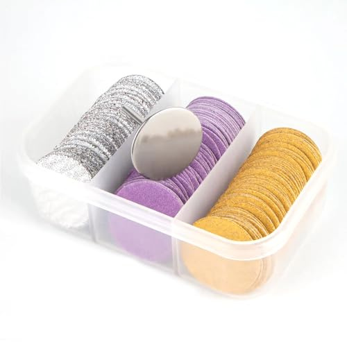 WUSJCOF 60 Stück Schleifscheibe Pediküre Set, 80/120/180 Grit Feet Grinder, Ersatz-Schleifpapier Fuß Nagelfräser Aufsätze Bits für Elektrische Hornhaut Zubehör (25mm)