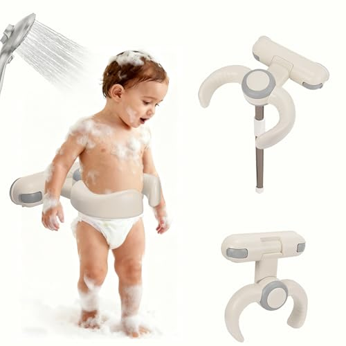 Brolteja Plegable Soporte Para Baño Del Bebé,soporte de ducha de baño de bebé,Torre De Bañera Ajustable Para Bebé Que Se Pone De Pie,Pared de 6 a 36 meses,Para Bañarse Y Cambiar Pañales