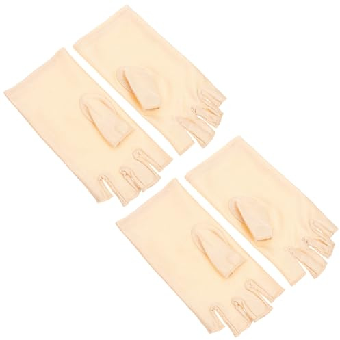 Hohopeti 2 pares de guantes de medio dedo con protección UV para hombre y mujer, transpirables, elásticos, ligeros, respetuosos con la piel, antideslizantes, para exterior y conducción en coche