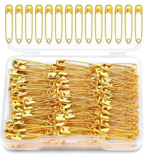 Vexorlian 0.7inch Gold Safety Pins, 150 Pcs Small Pins for Crafts and Clothes, Heavy Duty Rust-Resistant Design