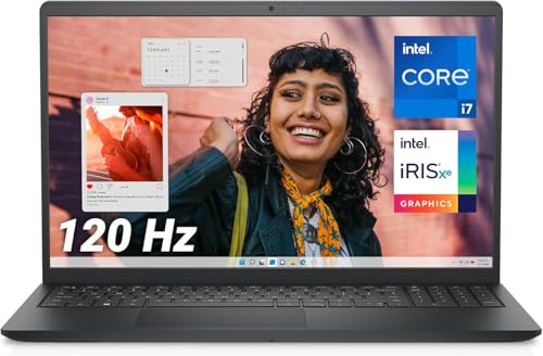 Dell Inspiron 15 Laptop 3530, 15.6 FHD 120H Anti-Glare, Intel i7-1355U CPU, 16GB RAM, 512GB SSD, Intel Iris Xe Graphics, Windows 11 Home, UK Keyboard (Not Backlit), Wi-Fi 6, HDMI, Carbon Black
