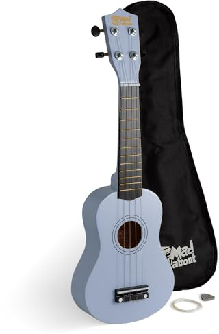 Mad About SU8 Soprano Ukulele - Lavender Blue | FREE Gig Bag, Pick, and Spare Strings - Great for Schools and Beginners, Now with Carbon Black Strings for Improved Tuning