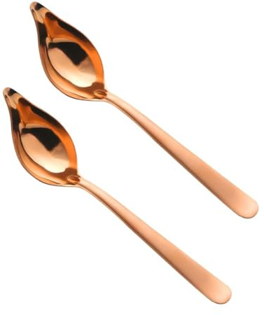 Gettimore Cucchiaio da salsa in acciaio inox con beccuccio per versare, in acciaio inossidabile 304, cucchiaio per insalata, dessert e sugo, set da 2
