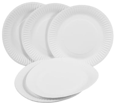 GLSTOY 10pcs 8-inch White Paper Plates for DIY Crafts, Disposable Painting Plates for ’s Art Supplies, Kindergarten Craft Materials and Party Tableware
